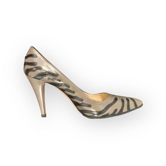 Prada Taupe and Black Heels, 38.5 - Picture 1 of 5